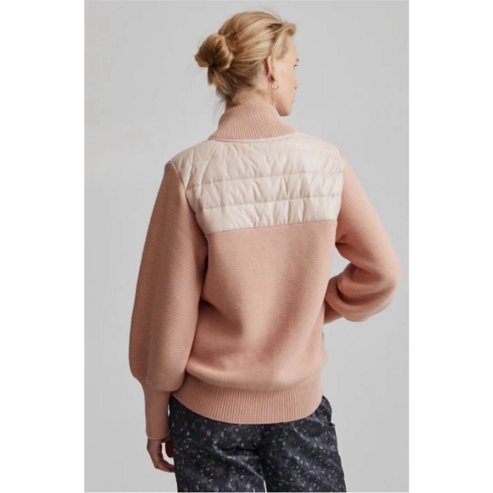 Varley Beige and Pink Sweater Cardigan